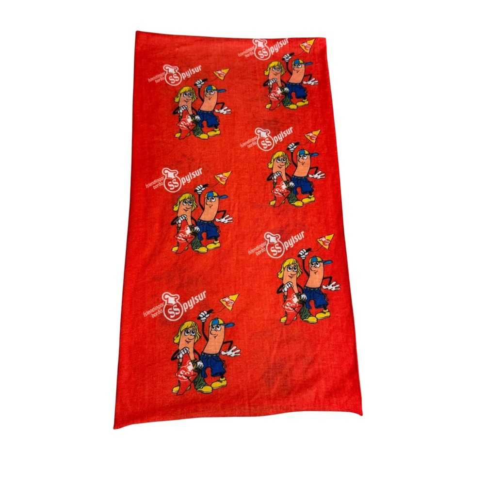 SS Pylsur Iceland Hot Dog Mascot Red Neck Gaiter Tube Scarf Face Shield Promo